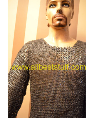 Full Riveted Chain Mail Hauberk Chest Size 40